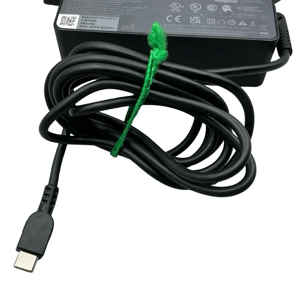 Lenovo 65W USB-C AC Adapter Charger ADLX65YCC2D SA10W86255 Black 2022